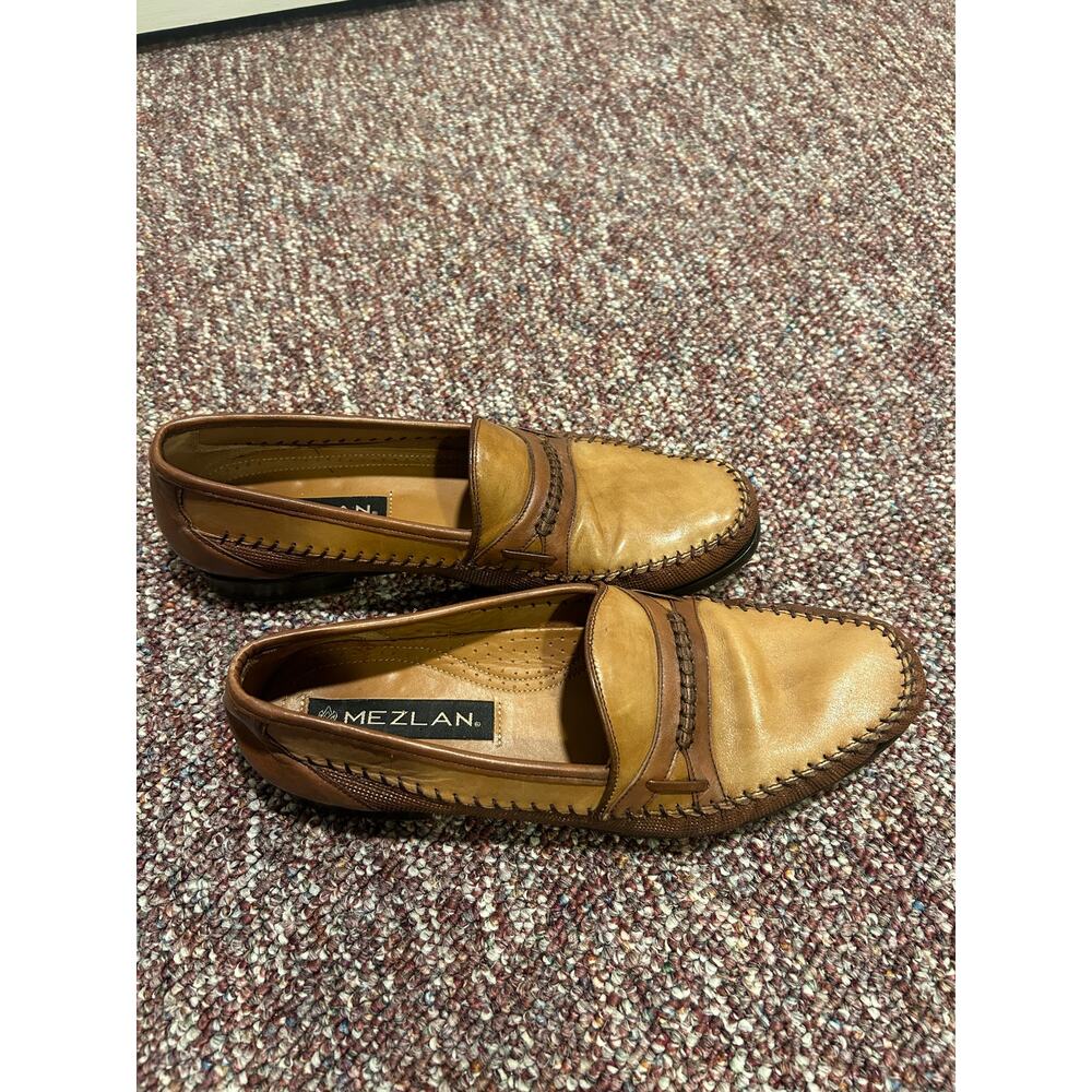 Mezlan Mens Brown Tan Leather Loafer Waters Shoe Sz 9.5